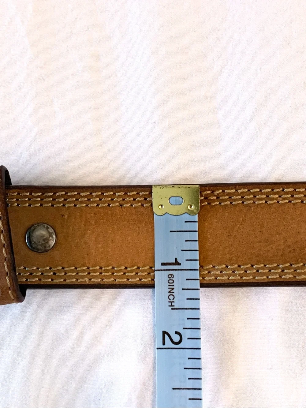Carhartt brown leather belt men’s size 38 top grain leather silvertone buckle